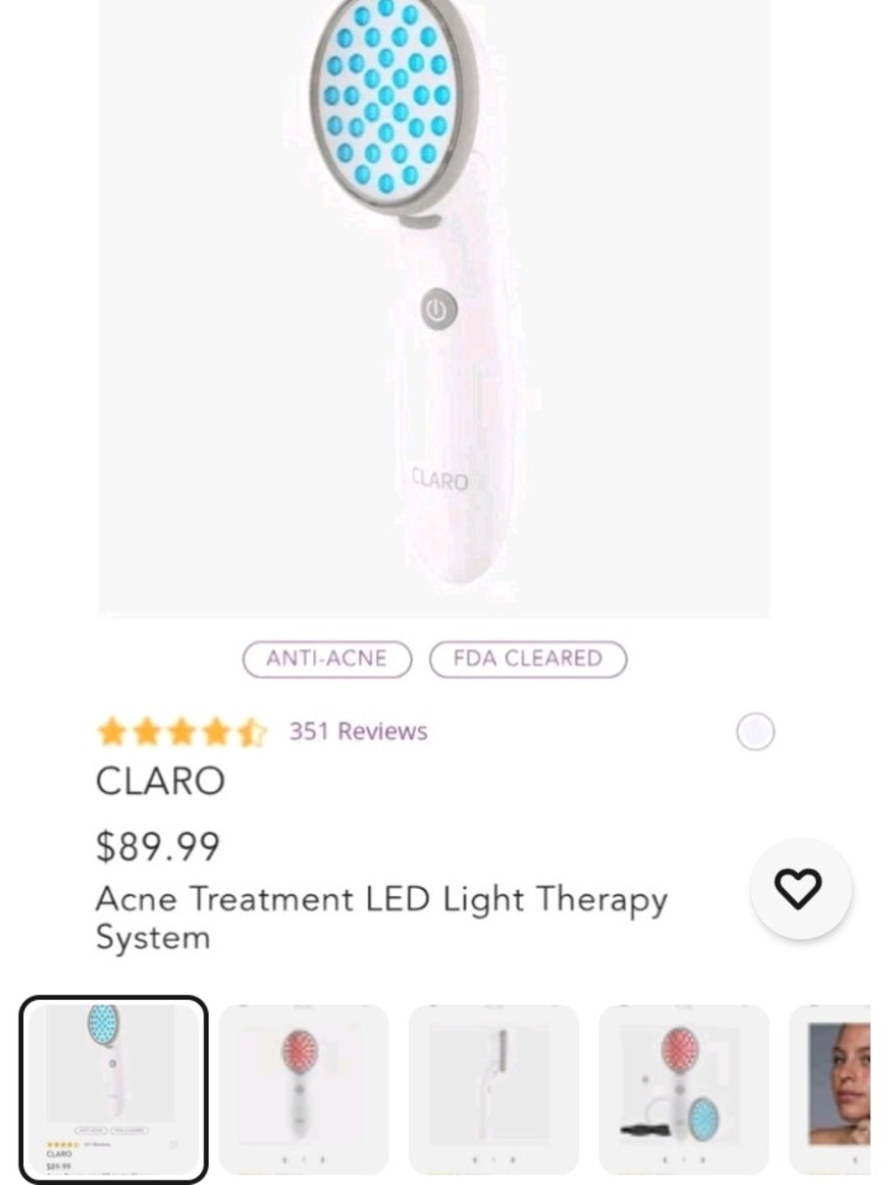 Blue Acne Treatment LED Light Therapy System